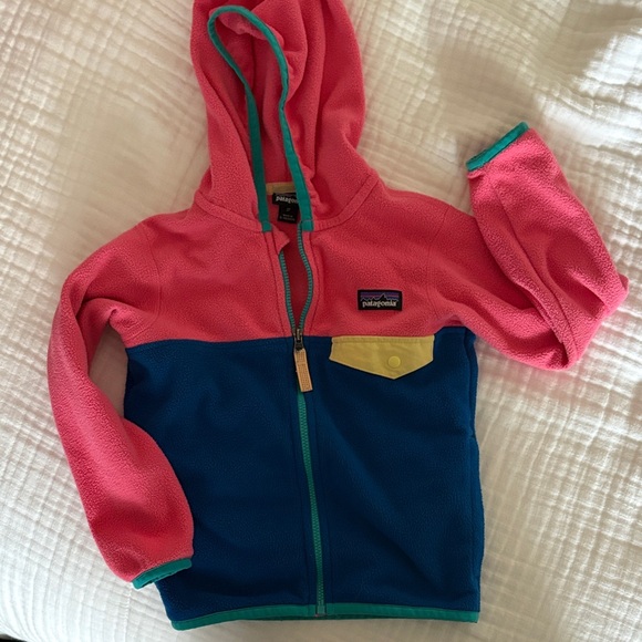 Patagonia Kids' Vibrant Pink and Blue Hoodie - Picture 1 of 3